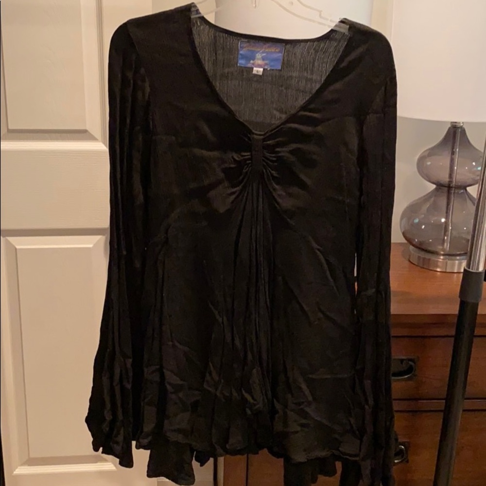 Black cotton tunic top